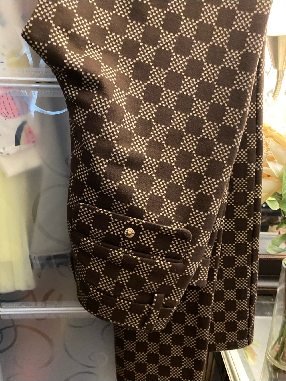 NWOT, Louis Vuitton Woman’s Brown Check Pattern Pants